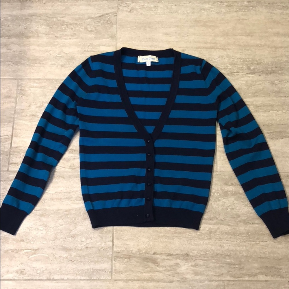 Criss Cross Preppy Stripe Cardi